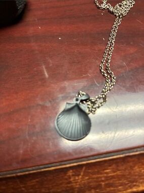 Matte Black Shell Pendant Necklace